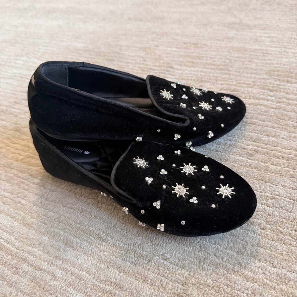 Birdies Starling Crystal Velvet Flat in Black Size: 7 - Picture 11 of 12